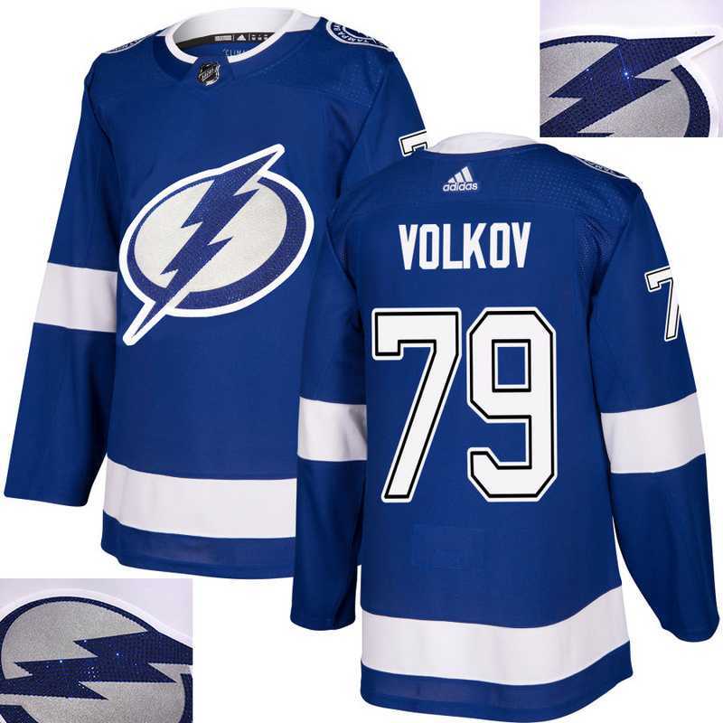 Lightning #79 Volkov Blue With Special Glittery Logo Adidas Jersey